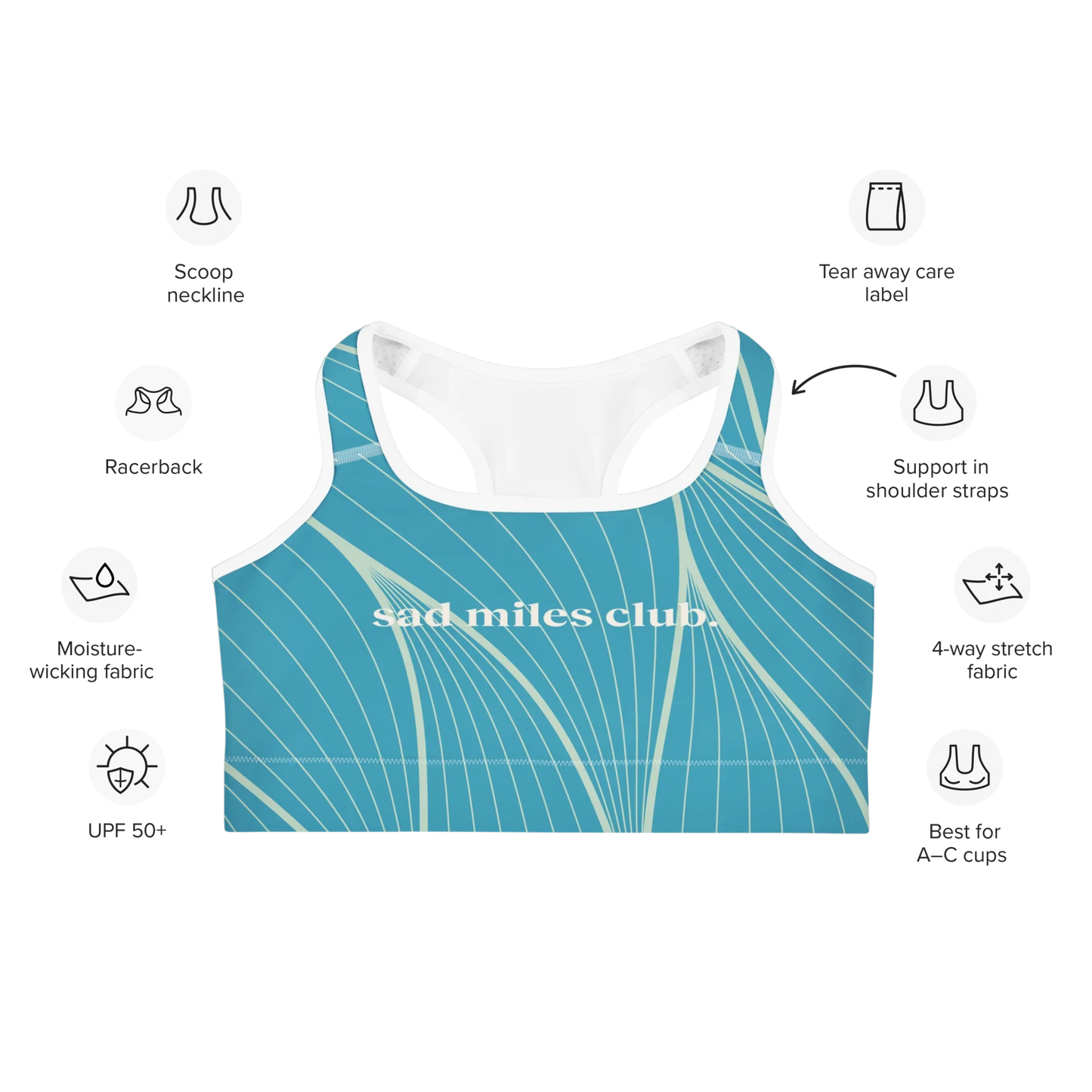 Keep Running Sports Bra - sad miles club.