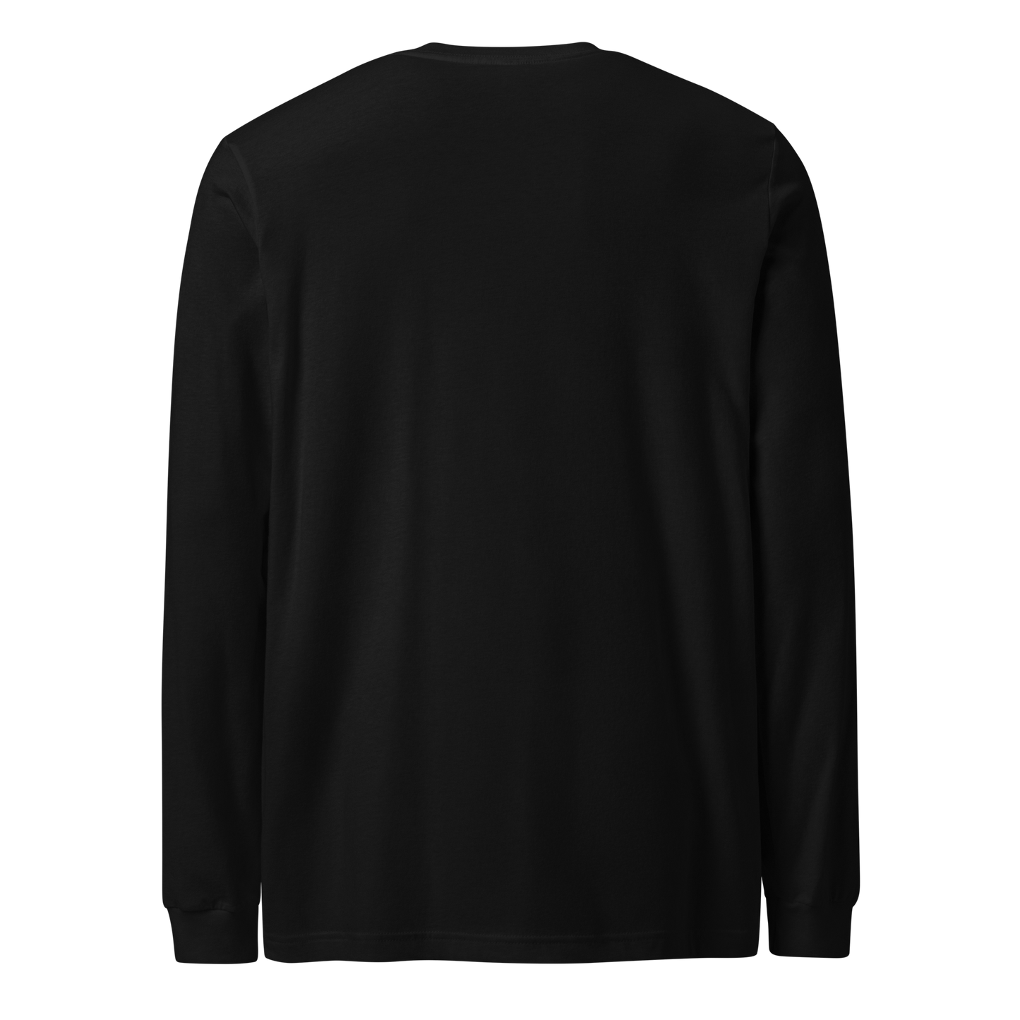 Black long-sleeve shirt on a white background