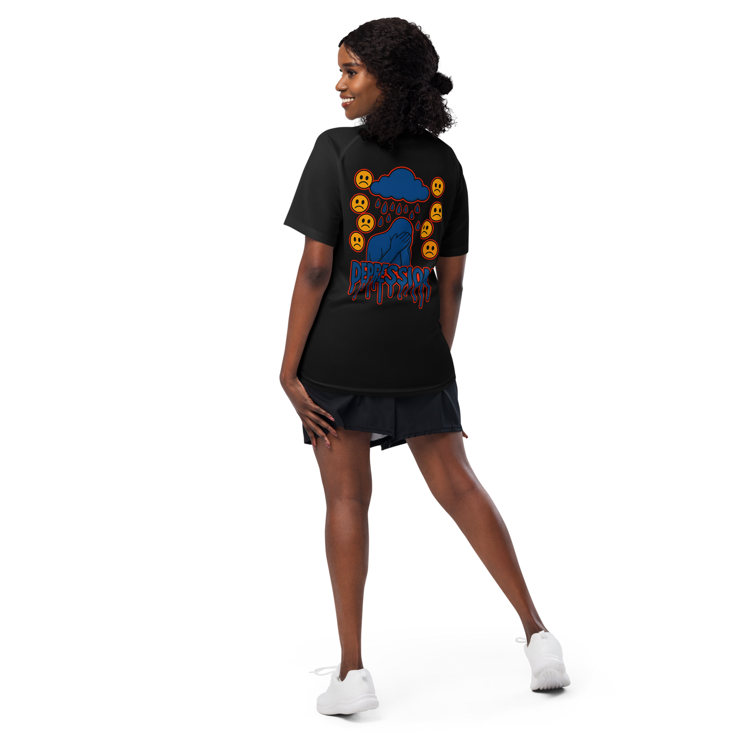 Depression Activewear T-Shirt - sad miles club.