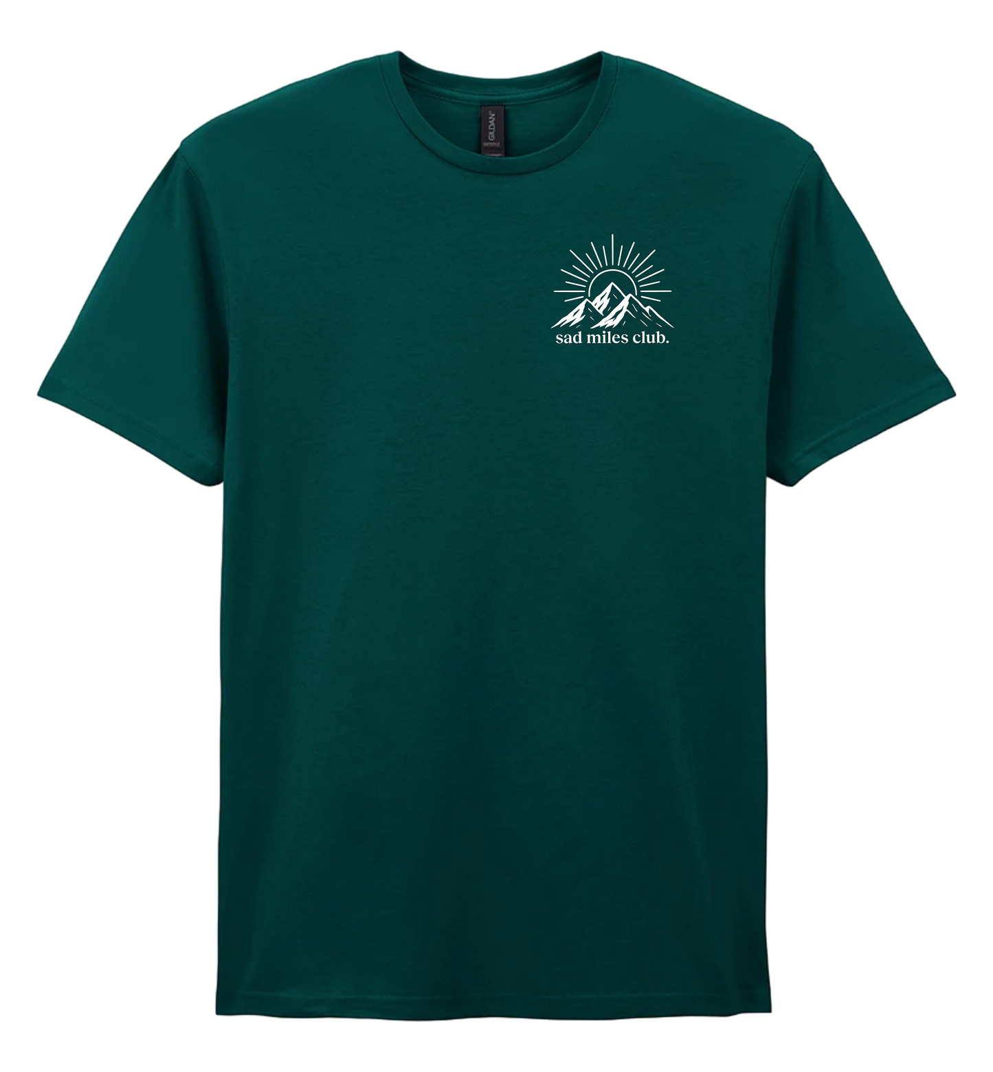Green t-shirt with a logo on a white background