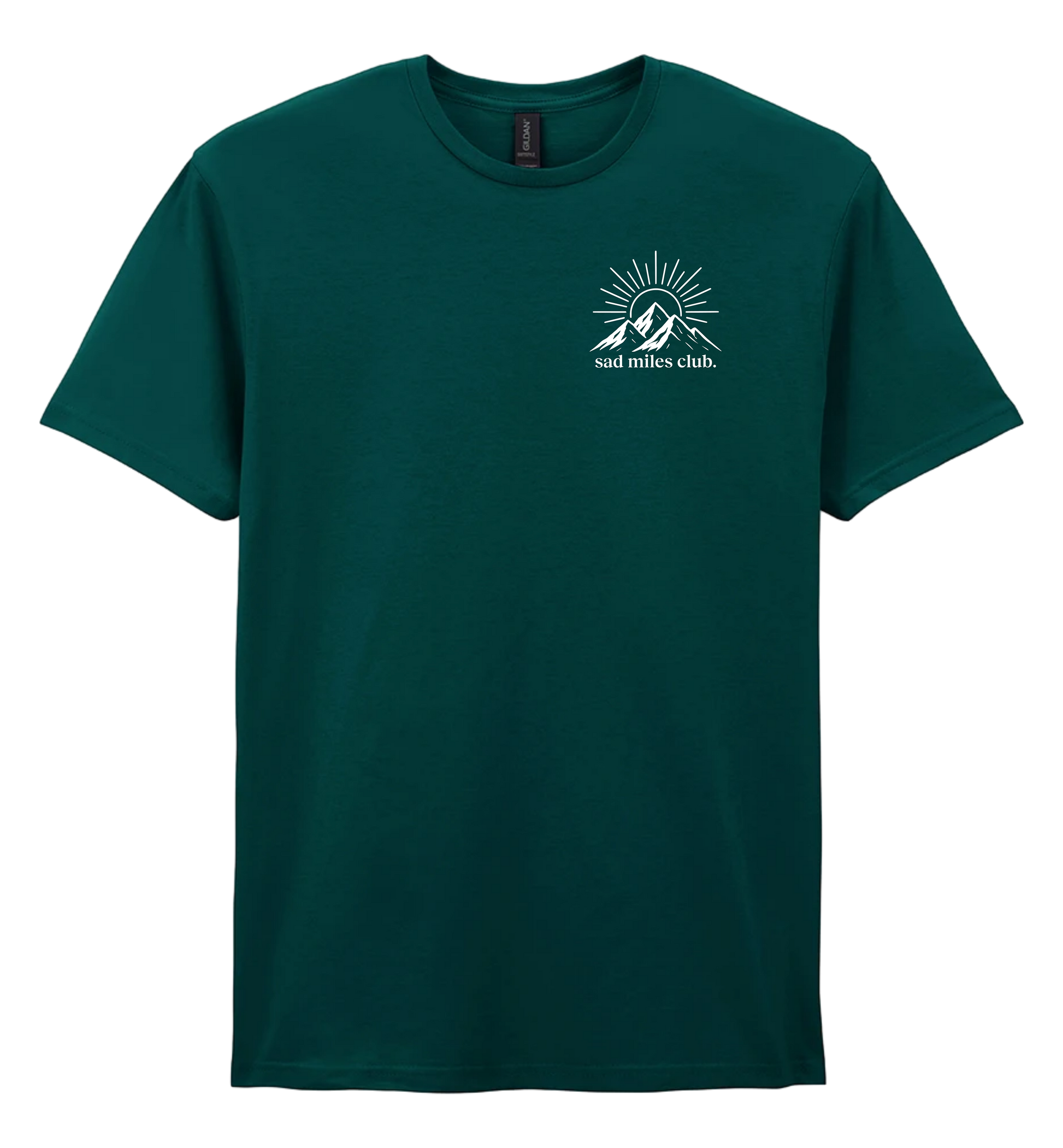 Green t-shirt with a logo on a white background