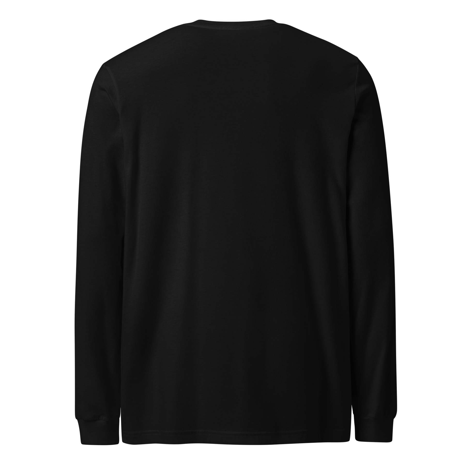 Black long-sleeve shirt on a white background