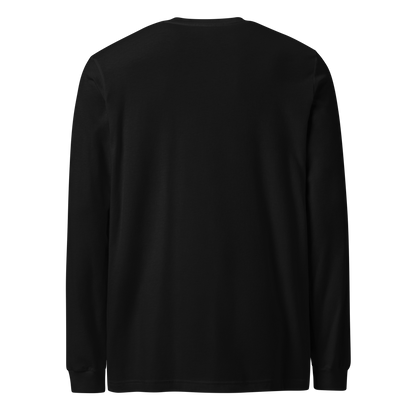 Black long-sleeve shirt on a white background